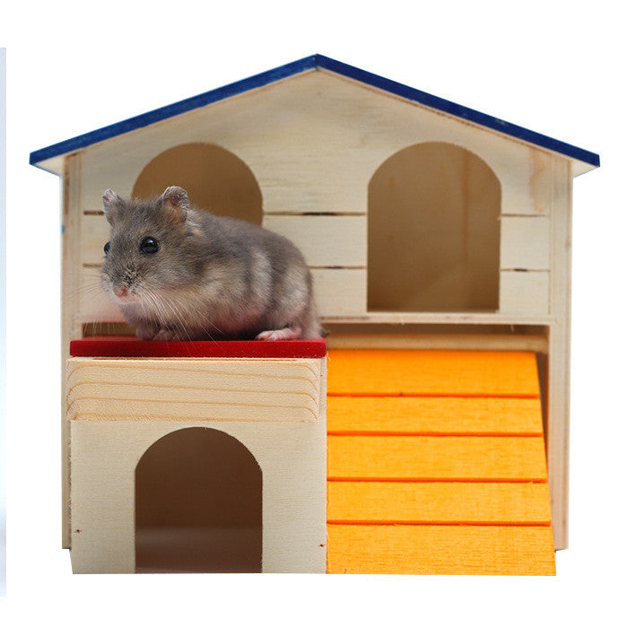 Jouet en bois pour hamster, villa
