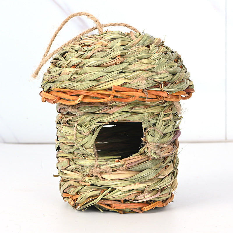 Handwoven Straw Bird Nest Cage