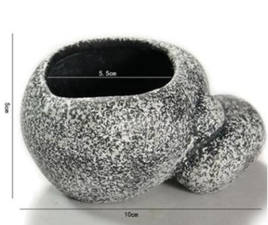 Ceramic Simulation Stone Hydroponic Fish Pot