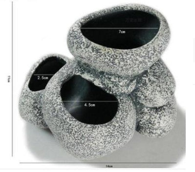 Ceramic Simulation Stone Hydroponic Fish Pot