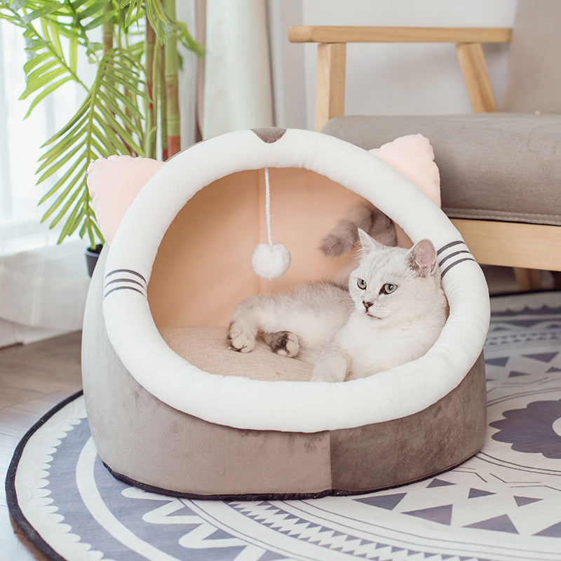 Closed Plush Cat Litter Box
