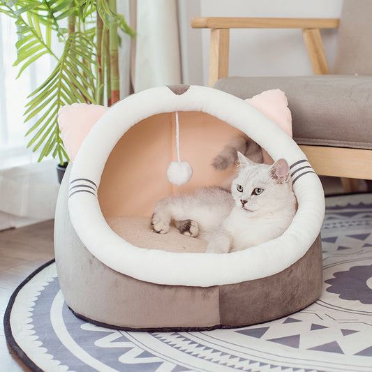 Closed Plush Cat Litter Box