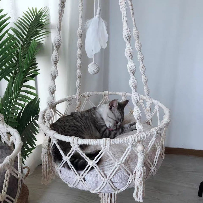 Boho Cat Hanging Swing Bed
