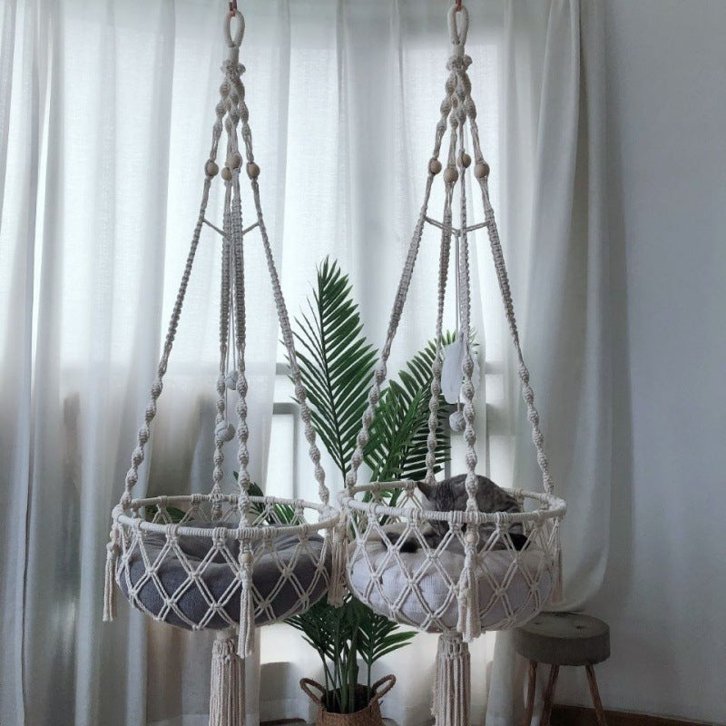 Boho Cat Hanging Swing Bed