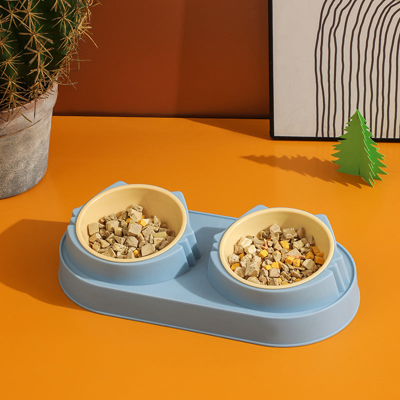 Stainless Steel Anti‑Spill Double Bowl