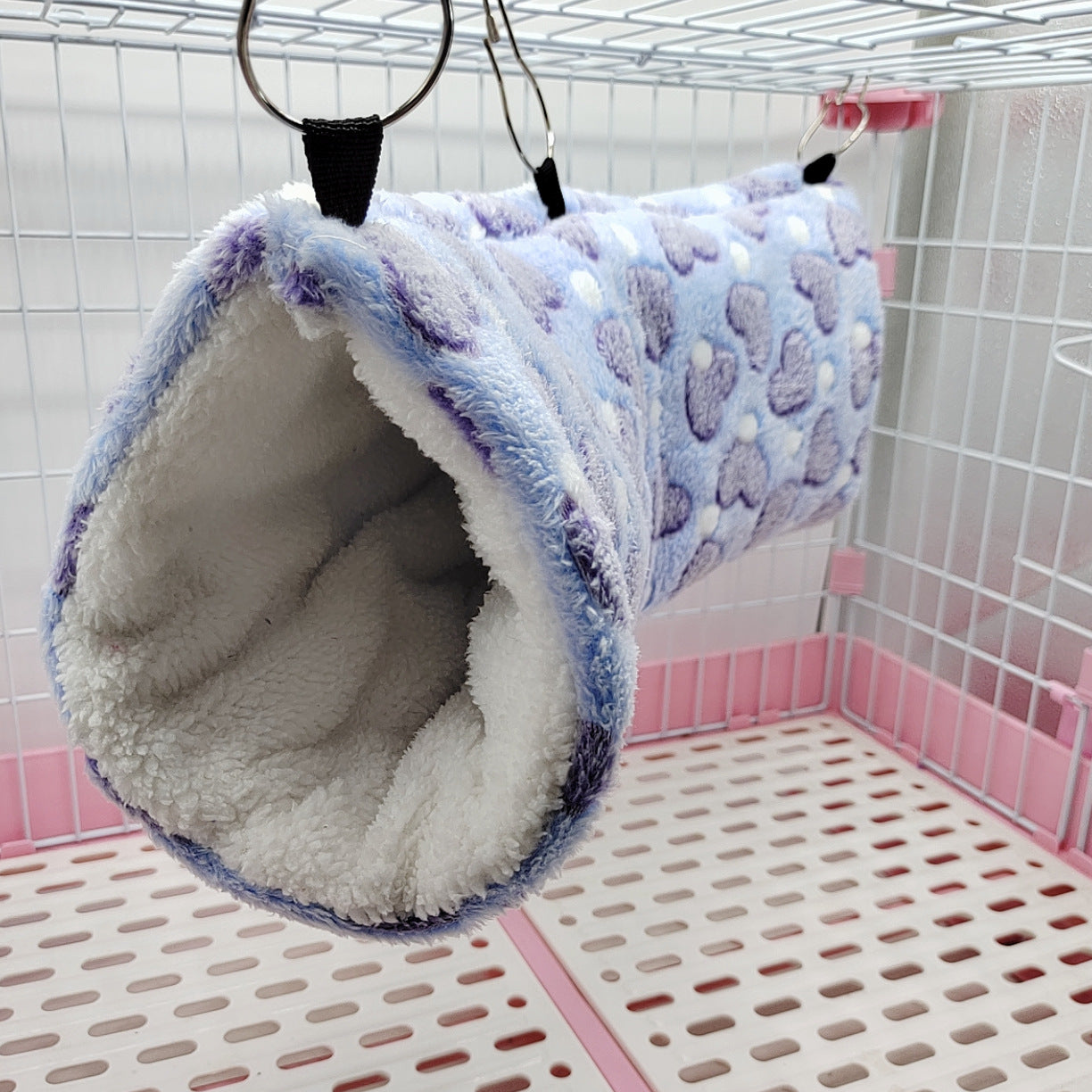 Nid tunnel en peluche pour hamster