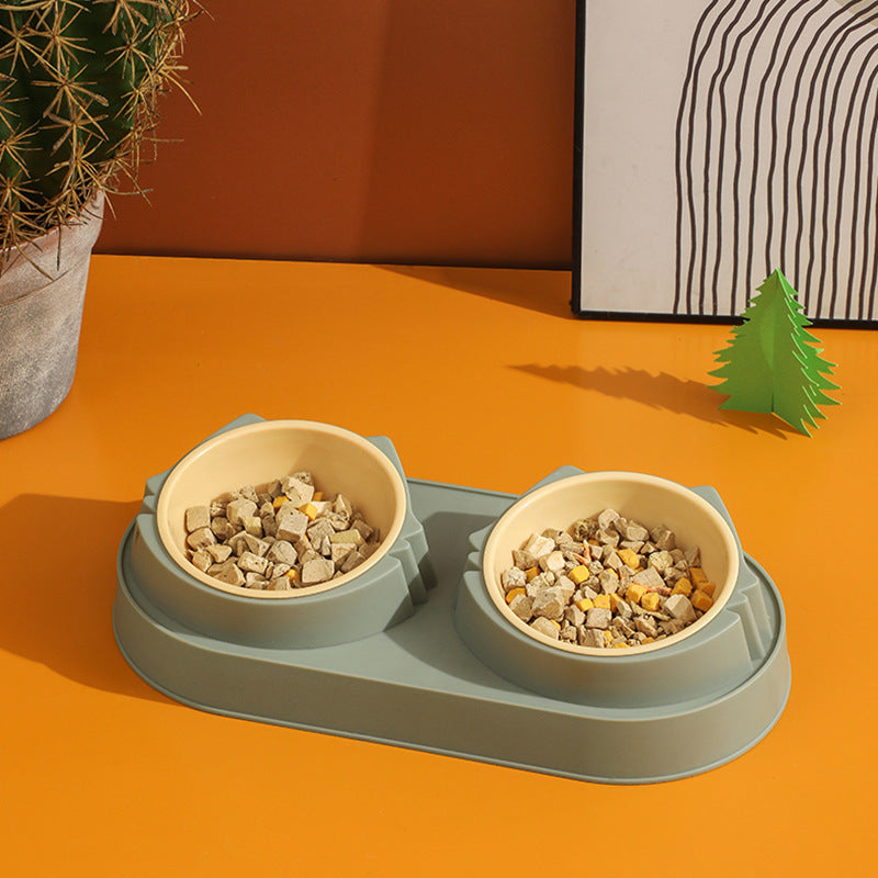 Stainless Steel Anti‑Spill Double Bowl