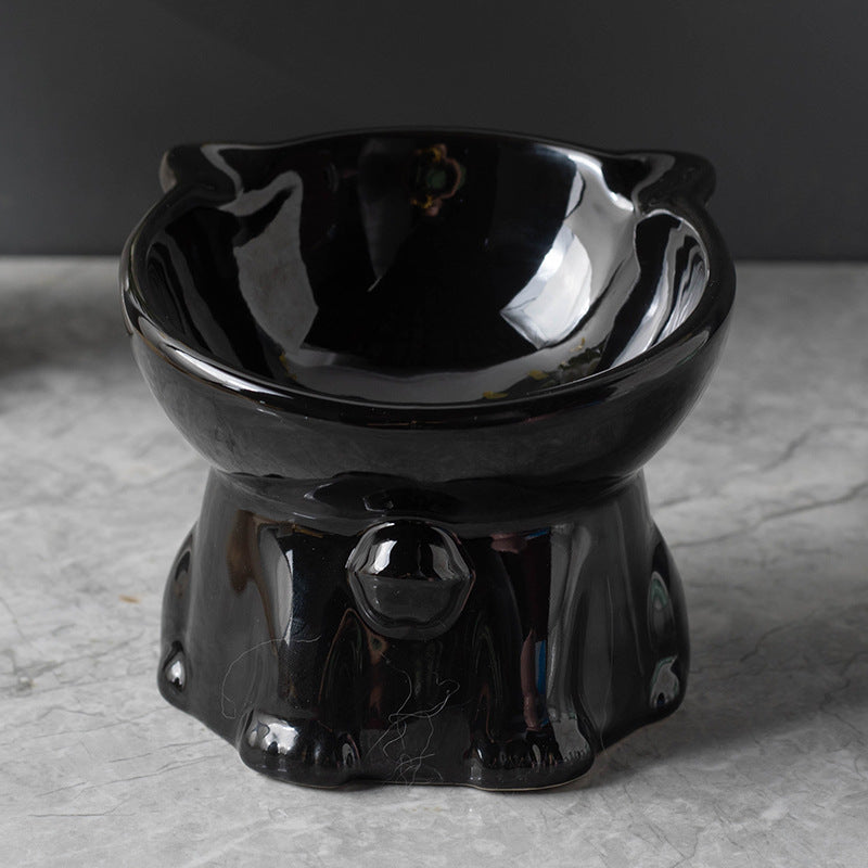 Cute Elevated Ceramic Cat Bowl