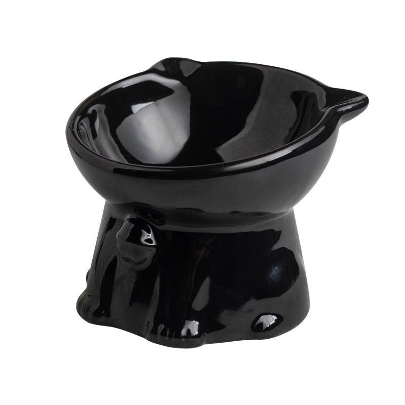 Cute Elevated Ceramic Cat Bowl