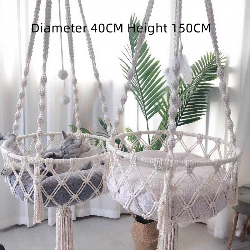 Boho Cat Hanging Swing Bed