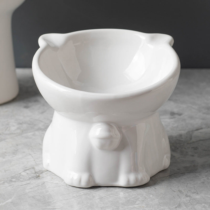 Cute Elevated Ceramic Cat Bowl