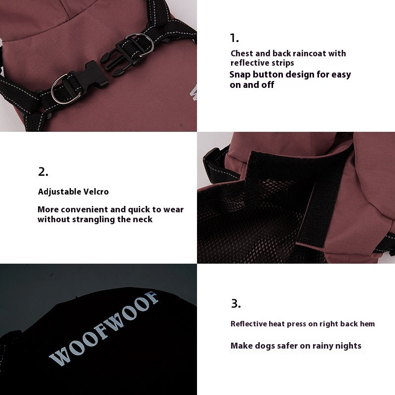 Waterproof Dog Raincoat Poncho
