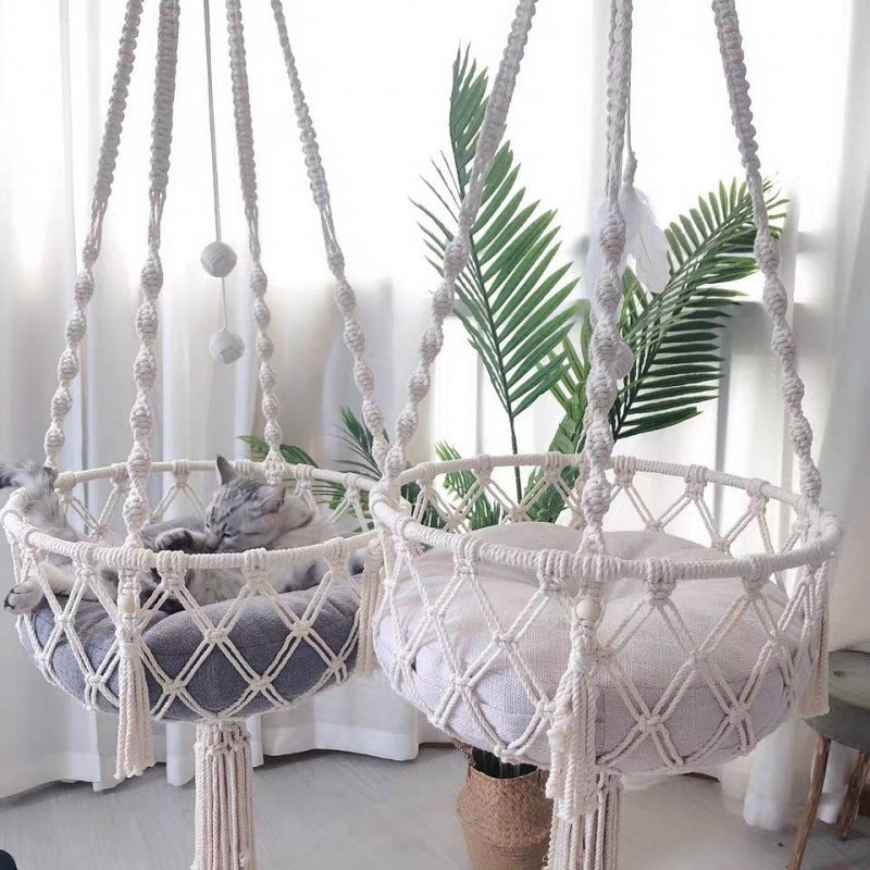 Boho Cat Hanging Swing Bed