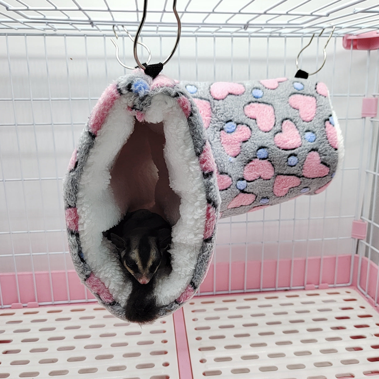 Nid tunnel en peluche pour hamster