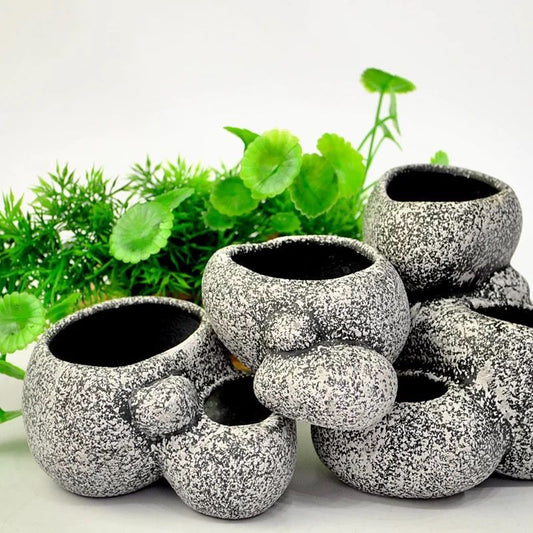Ceramic Simulation Stone Hydroponic Fish Pot