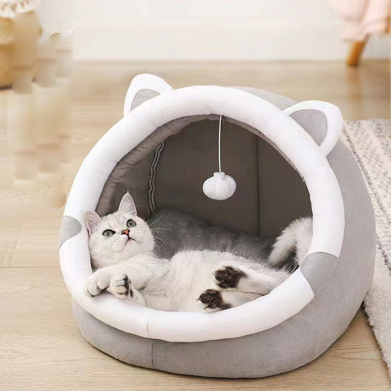 Closed Plush Cat Litter Box